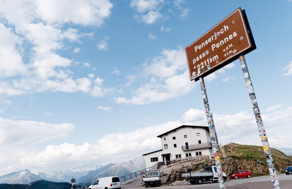 Penserjoch / Road trip 2023.  2211 meters. Narrow roads. Motorcycles that wants to pass by, lumber trucks that wants to meet. And astonishing views.